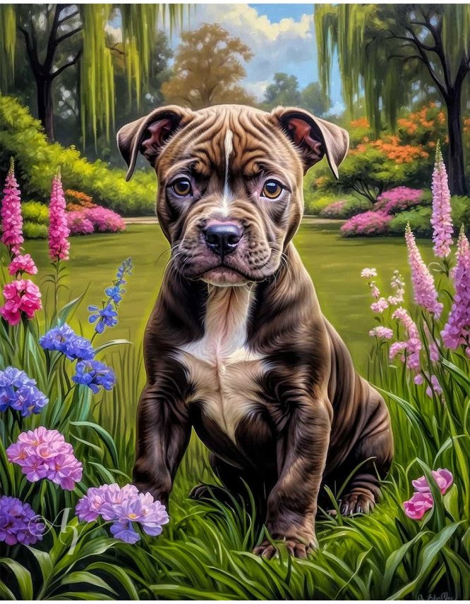 Pitbull Terrier Portrait Paintings Pitbull Terrier Portrait Paintings