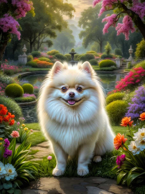 Pomeranian Dog Portrait Paintings