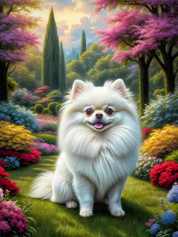 Pomeranian Dog Portrait Paintings