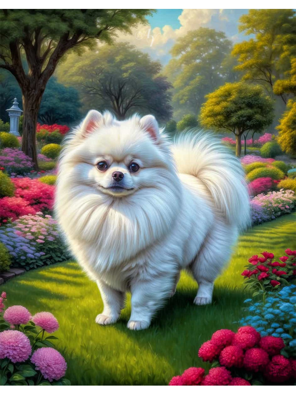 Pomeranian Dog Portrait Paintings