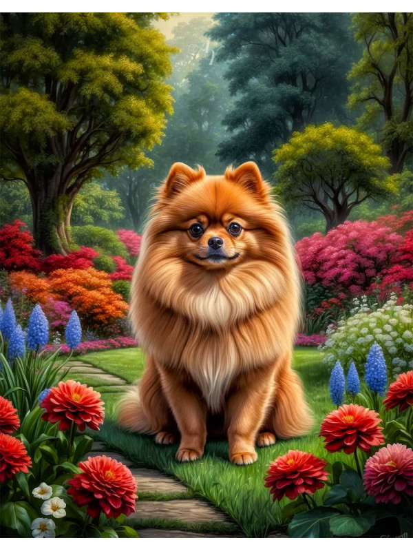 Pomeranian Dog Portrait Paintings