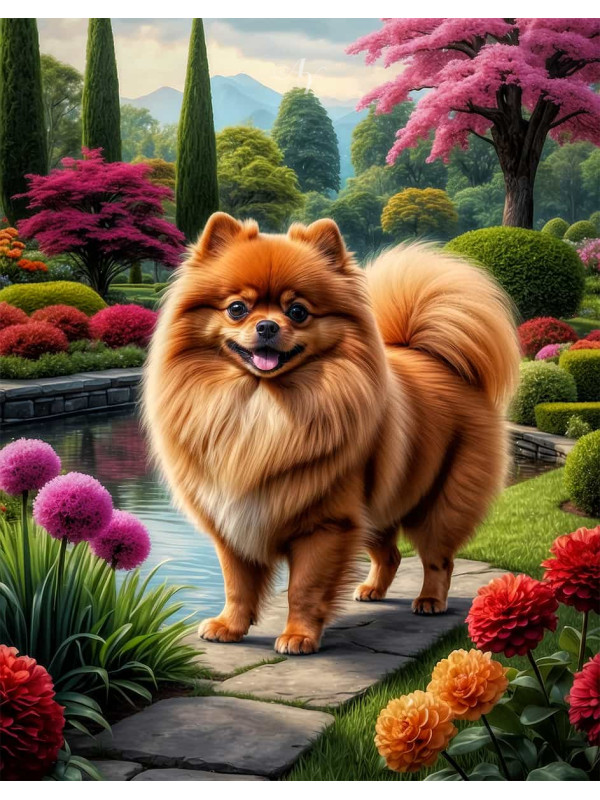 Pomeranian Dog Portrait Paintings