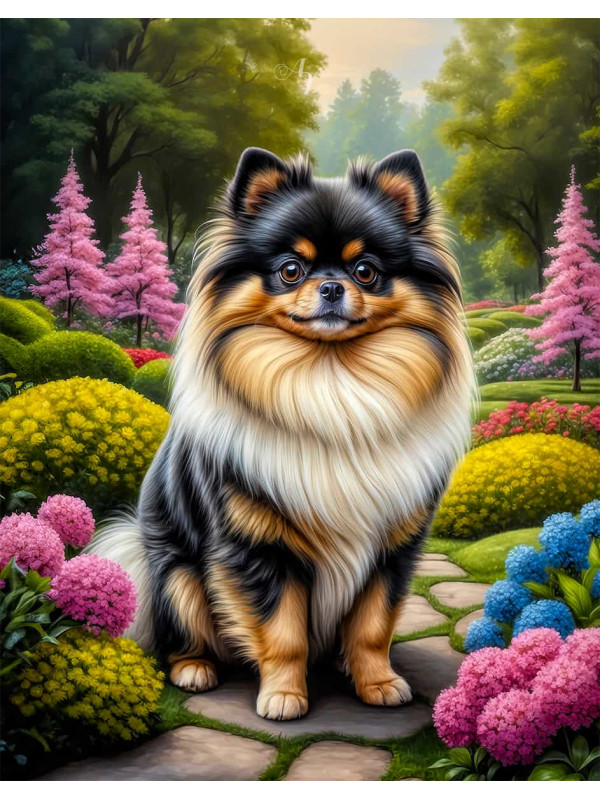 Pomeranian Dog Portrait Paintings