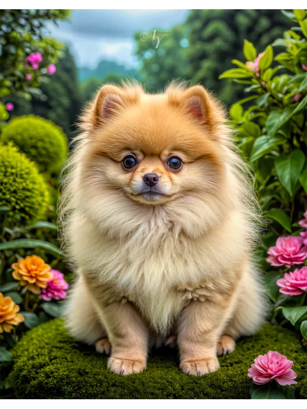 Pomeranian Dog Portrait Paintings