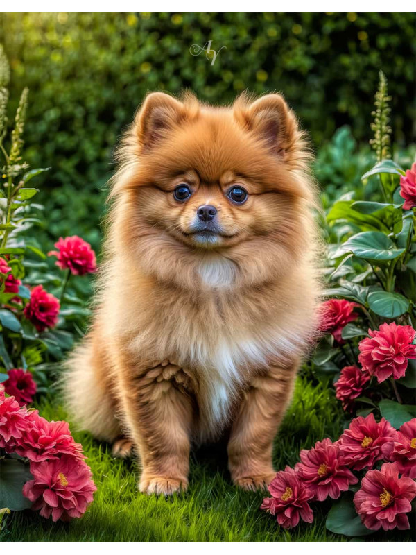 Pomeranian Dog Portrait Paintings