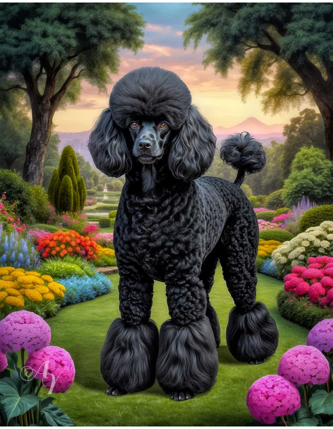 Poodle Dog Portrait Paintings