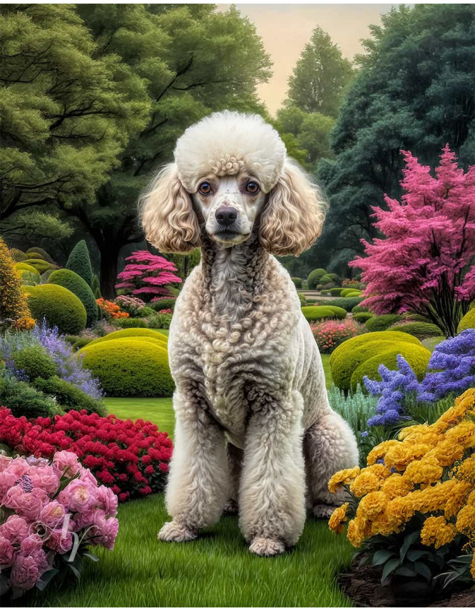 Poodle Dog Portrait Paintings