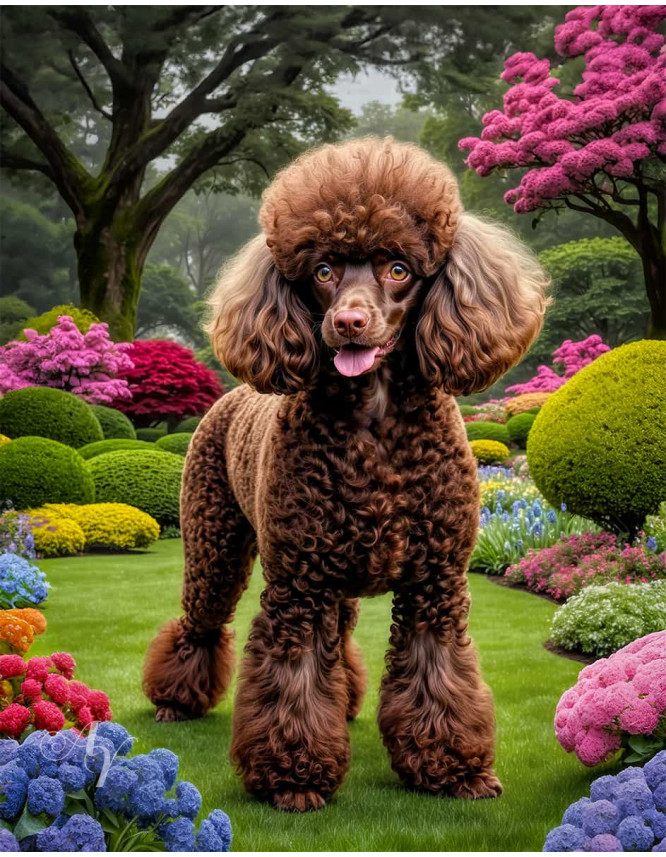 Poodle Dog Portrait Paintings