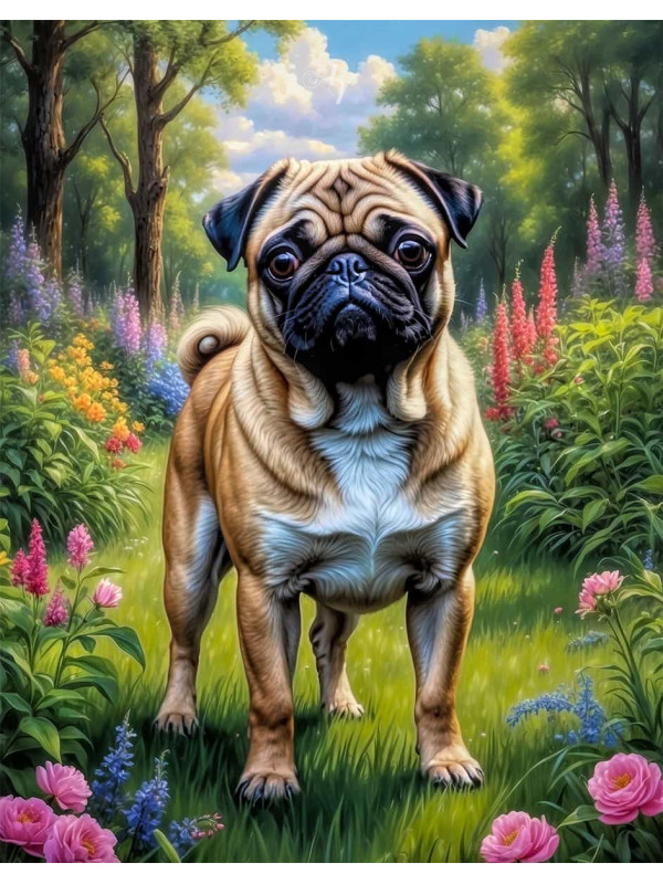 Pug Dog Portrait Paintings