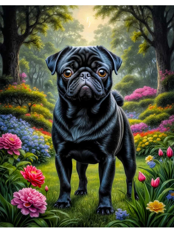 Pug Dog Portrait Paintings