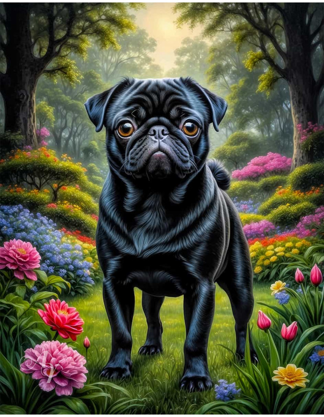 Pug Dog Portrait Paintings