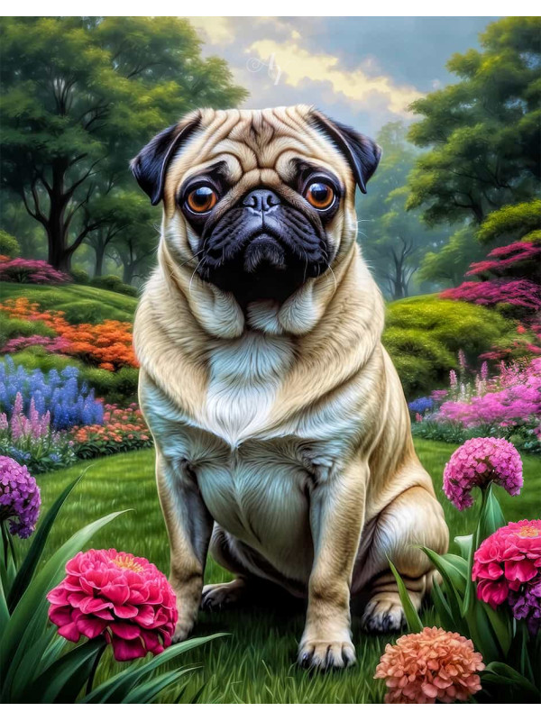 Pug Dog Portrait Paintings