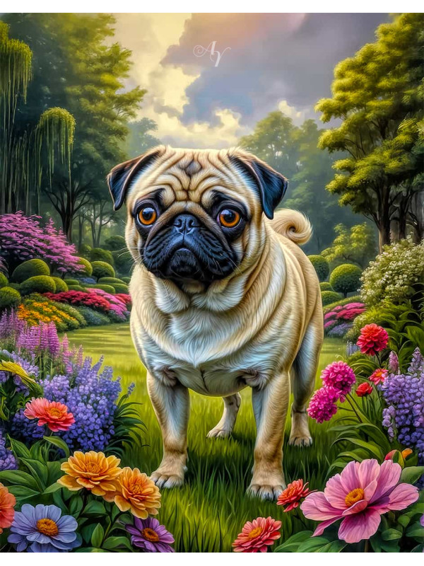 Pug Dog Portrait Paintings