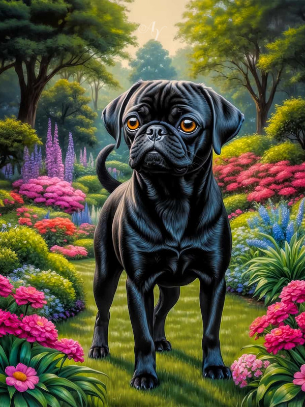 Puggle Dog Portrait Paintings