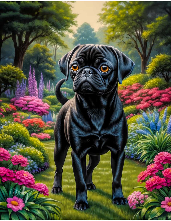 Puggle Dog Portrait Paintings