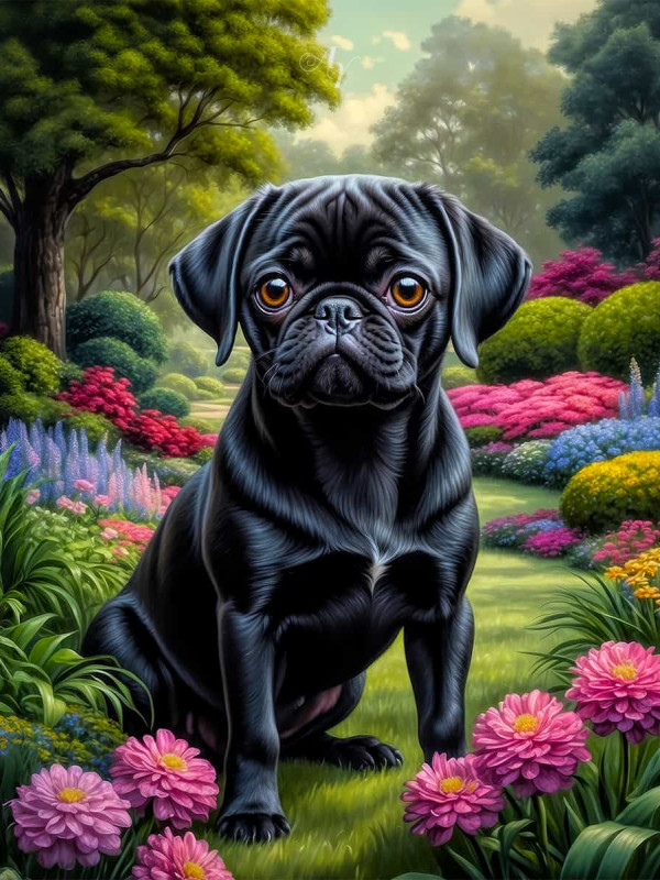 Puggle Dog Portrait Paintings