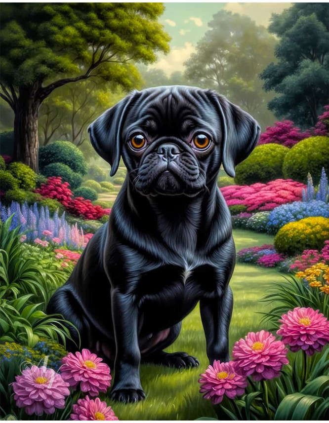 Puggle Dog Portrait Paintings