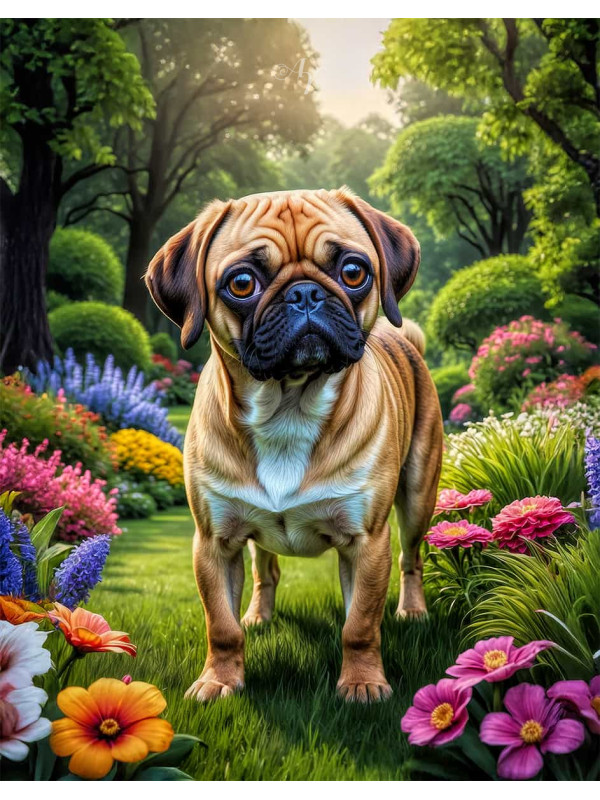 Puggle Dog Portrait Paintings