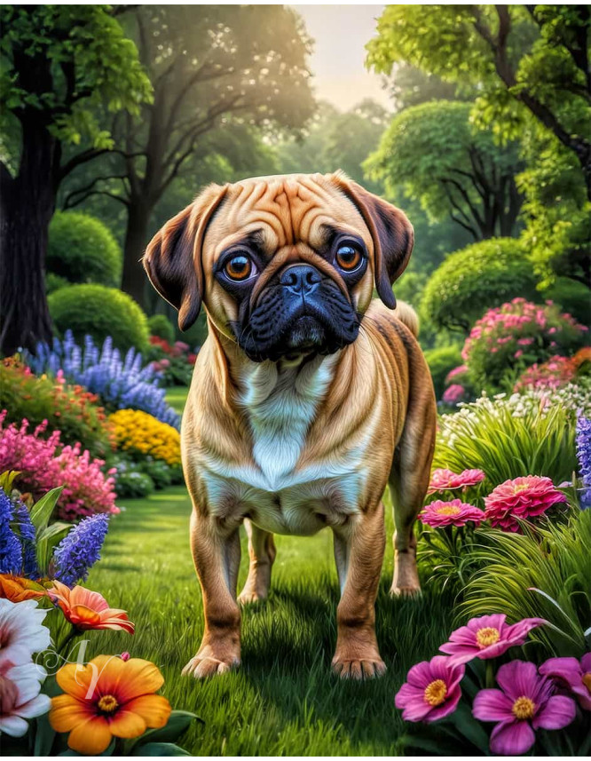 Puggle Dog Portrait Paintings