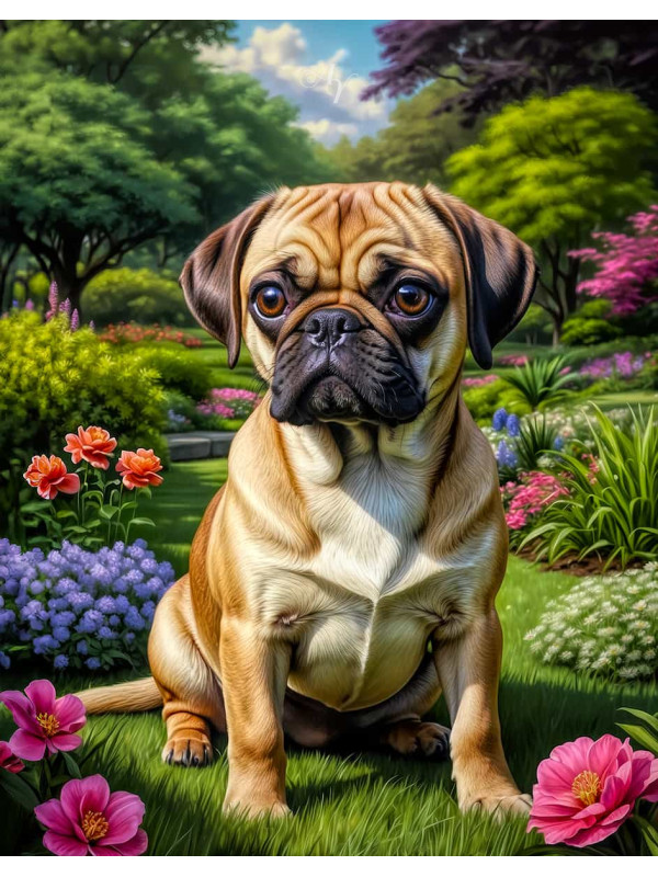Puggle Dog Portrait Paintings
