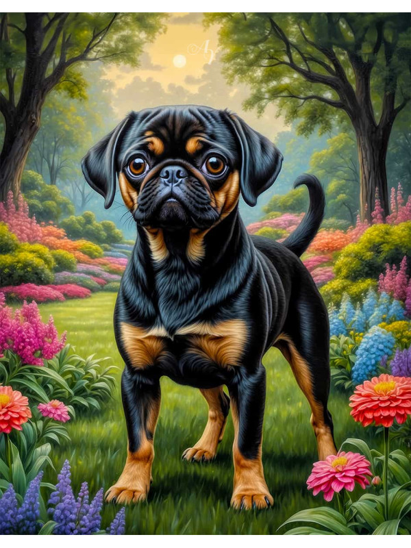 Puggle Dog Portrait Paintings