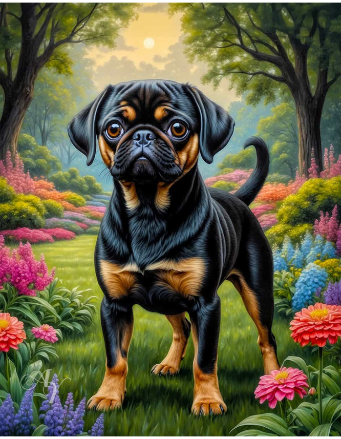 Puggle Dog Portrait Paintings