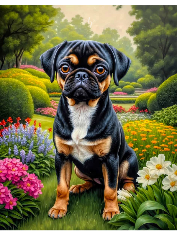Puggle Dog Portrait Paintings