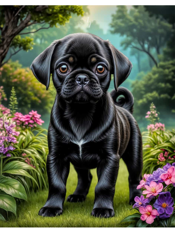 Puggle Dog Portrait Paintings