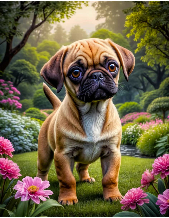 Puggle Dog Portrait Paintings
