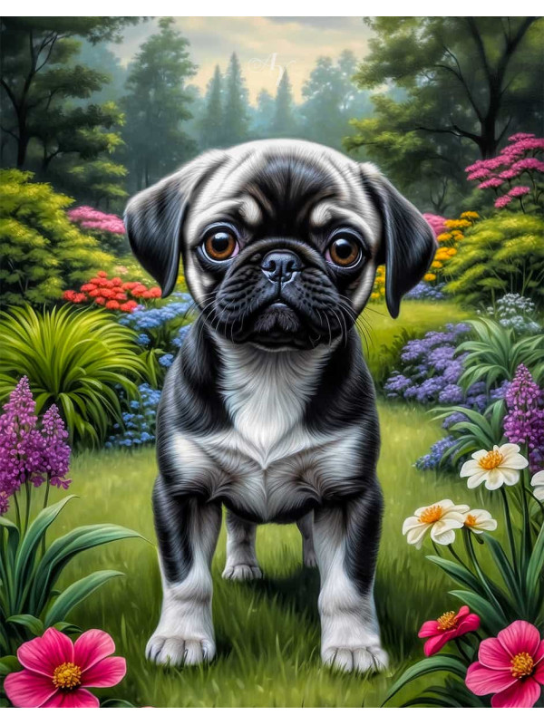 Puggle Dog Portrait Paintings