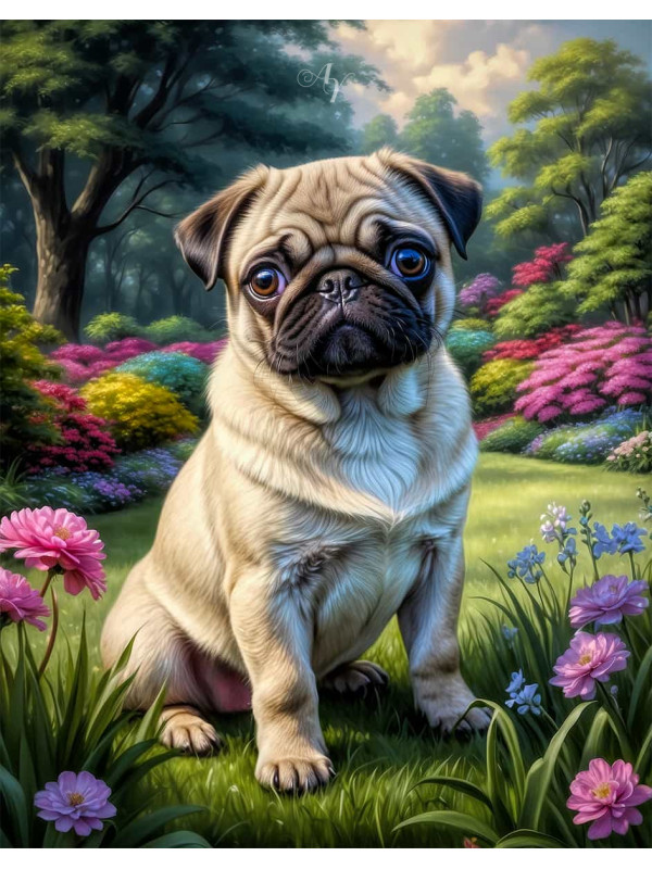 Pug Dog Portrait Paintings
