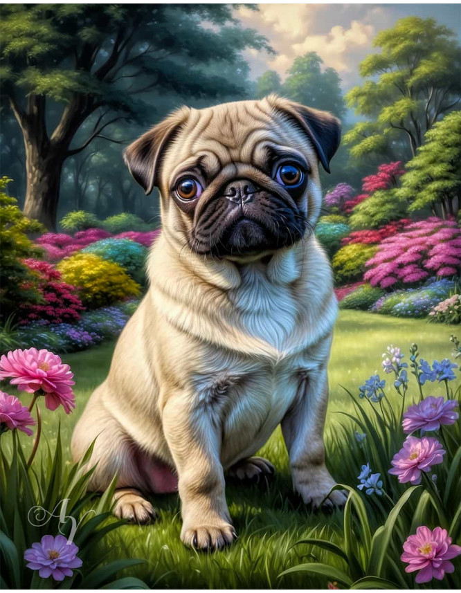 Pug Dog Portrait Paintings