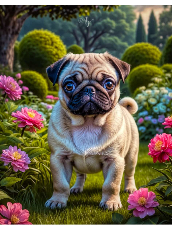 Pug Dog Portrait Paintings