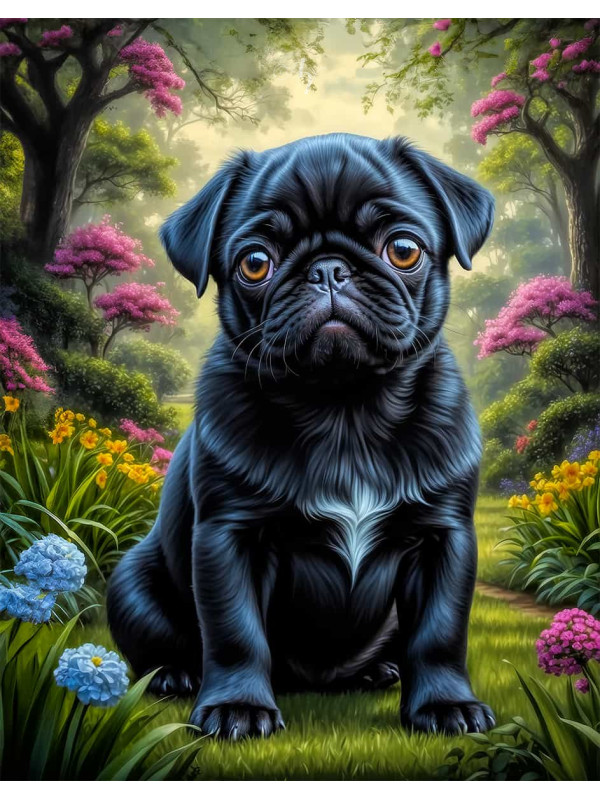 Pug Dog Portrait Paintings