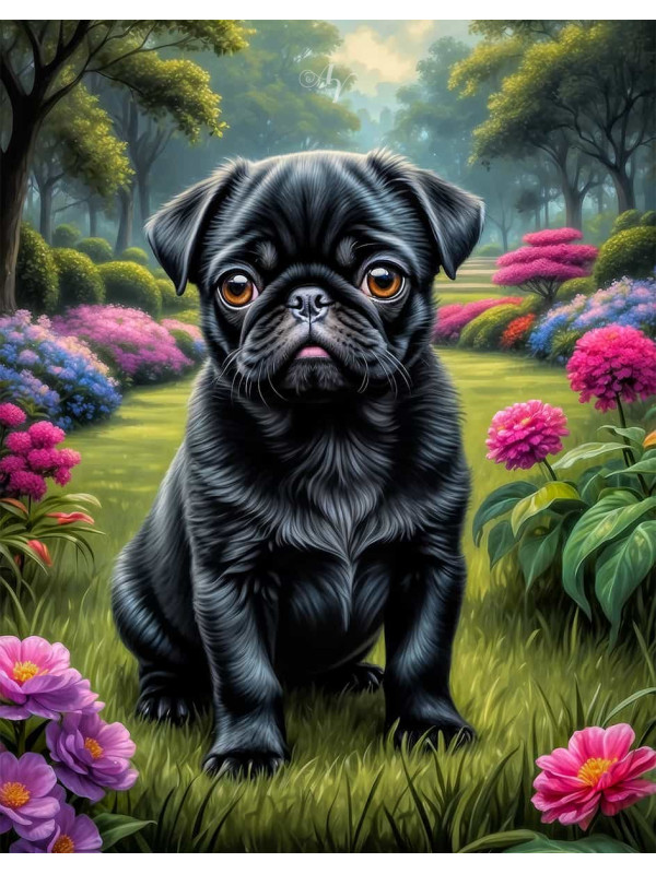 Pug Dog Portrait Paintings