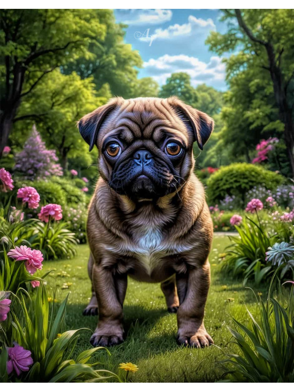Pug Dog Portrait Paintings