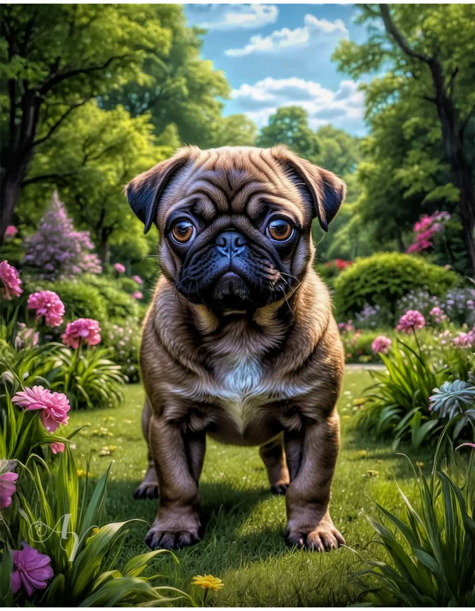 Pug Dog Portrait Paintings
