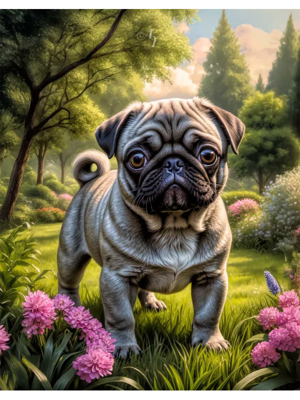 Pug Dog Portrait Paintings