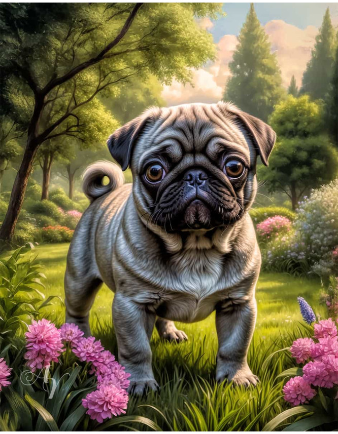 Pug Dog Portrait Paintings