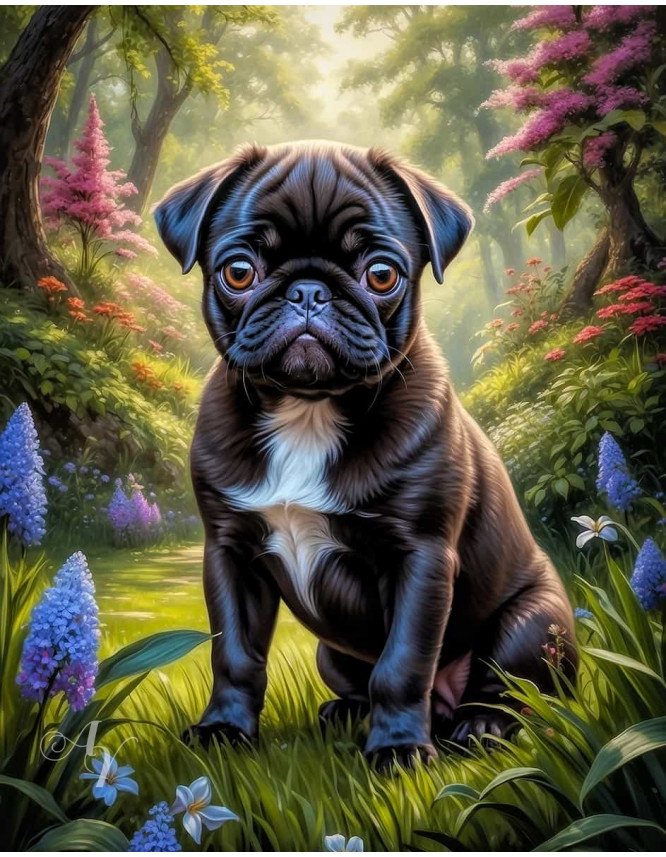 Pug Dog Portrait Paintings