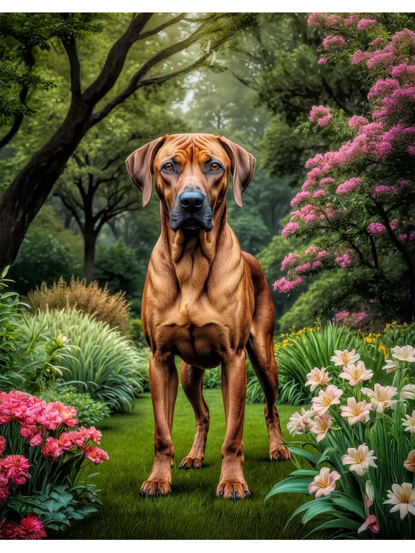 Rhodesian Ridgeback Dog Portrait Paintings