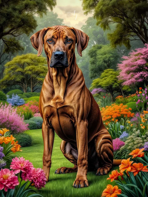 Rhodesian Ridgeback Portrait Paintings