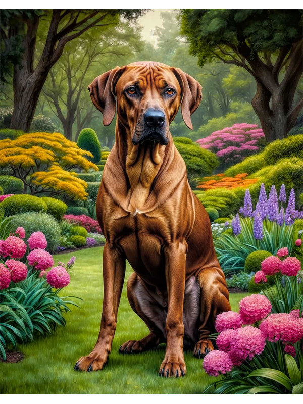 Rhodesian Ridgeback Dog Portrait Paintings