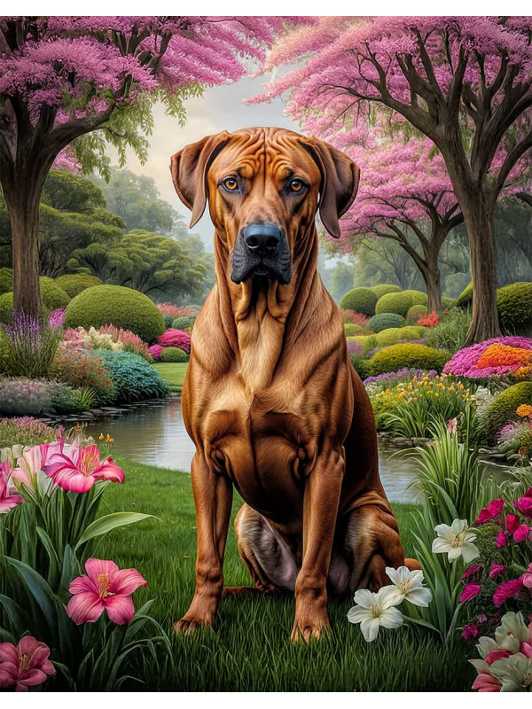 Rhodesian Ridgeback Dog Portrait Paintings