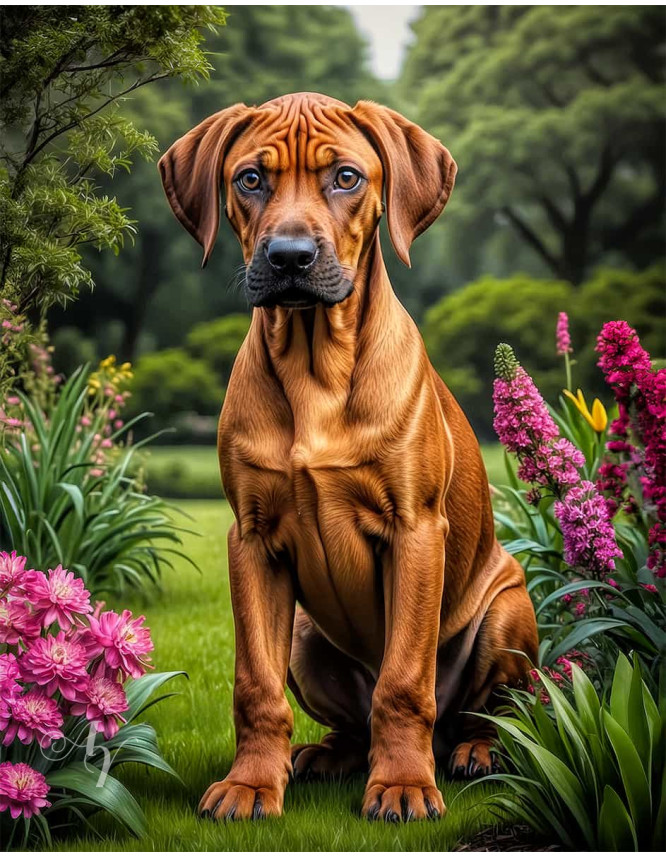 Rhodesian Ridgeback Portrait Paintings