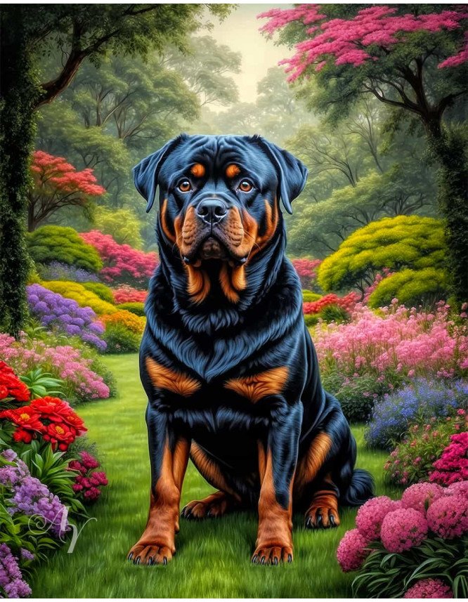 Rottweiler Dog Portrait Paintings Rottweiler Dog Portrait Paintings