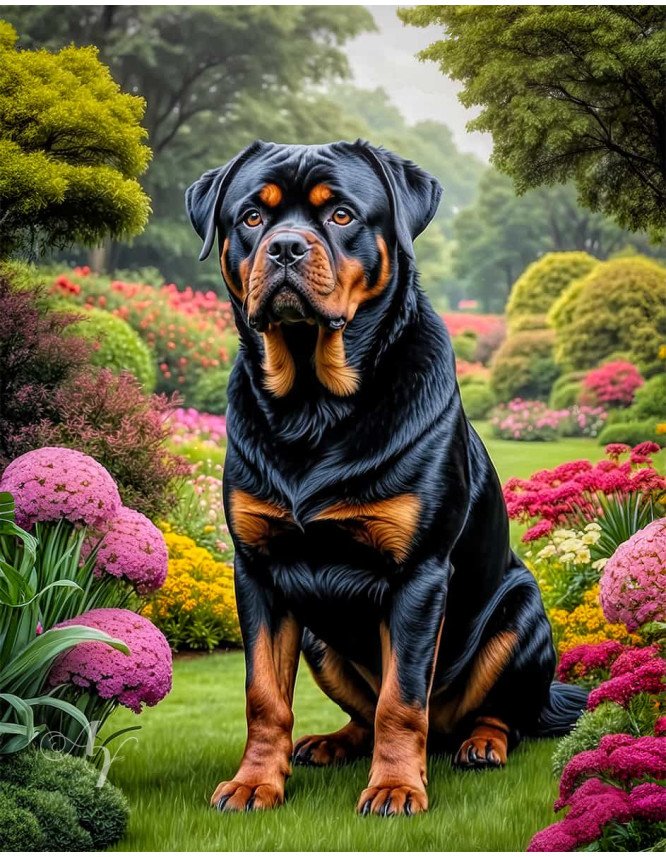 Rottweiler Dog Portrait Paintings Rottweiler Dog Portrait Paintings