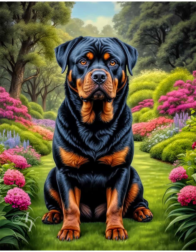 Rottweiler Dog Portrait Paintings Rottweiler Dog Portrait Paintings