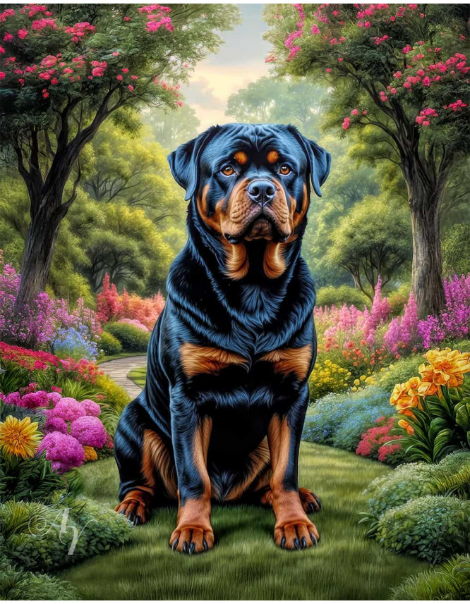 Rottweiler Dog Portrait Paintings Rottweiler Dog Portrait Paintings