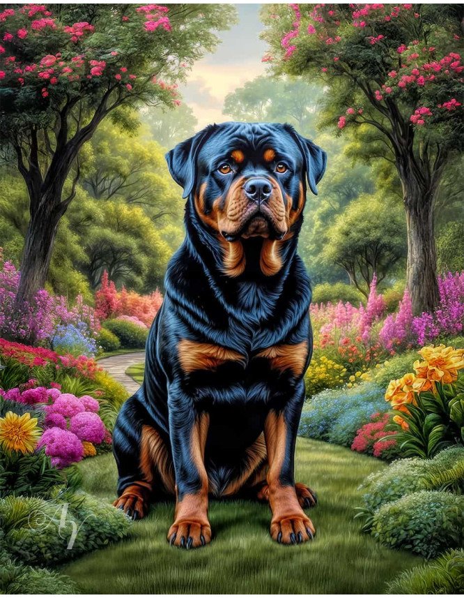 Rottweiler Dog Portrait Paintings Rottweiler Dog Portrait Paintings